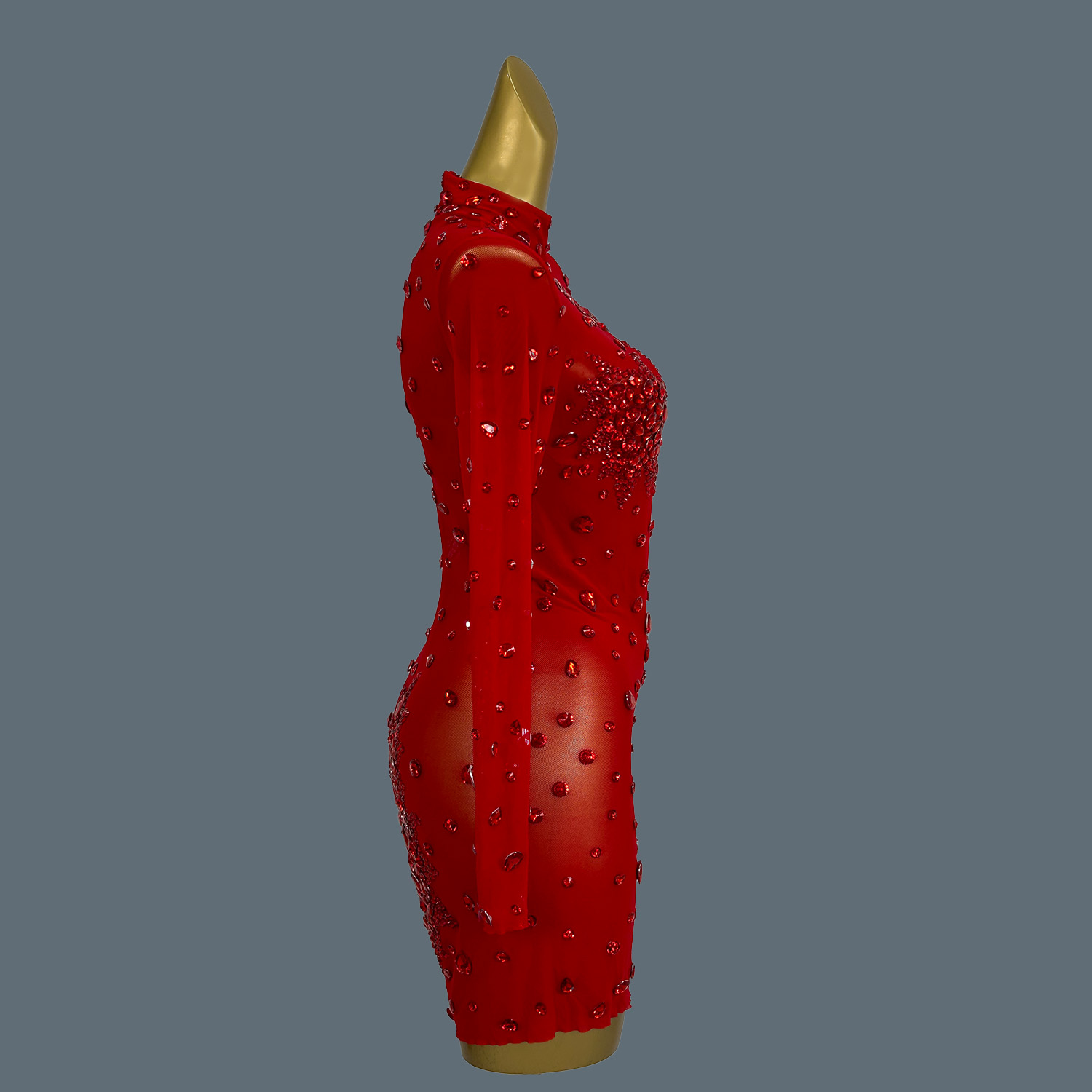 Luxury Sexy Red Rhinestones Sp - Sparkly Rhinestone Club Party Dress 评论和价格