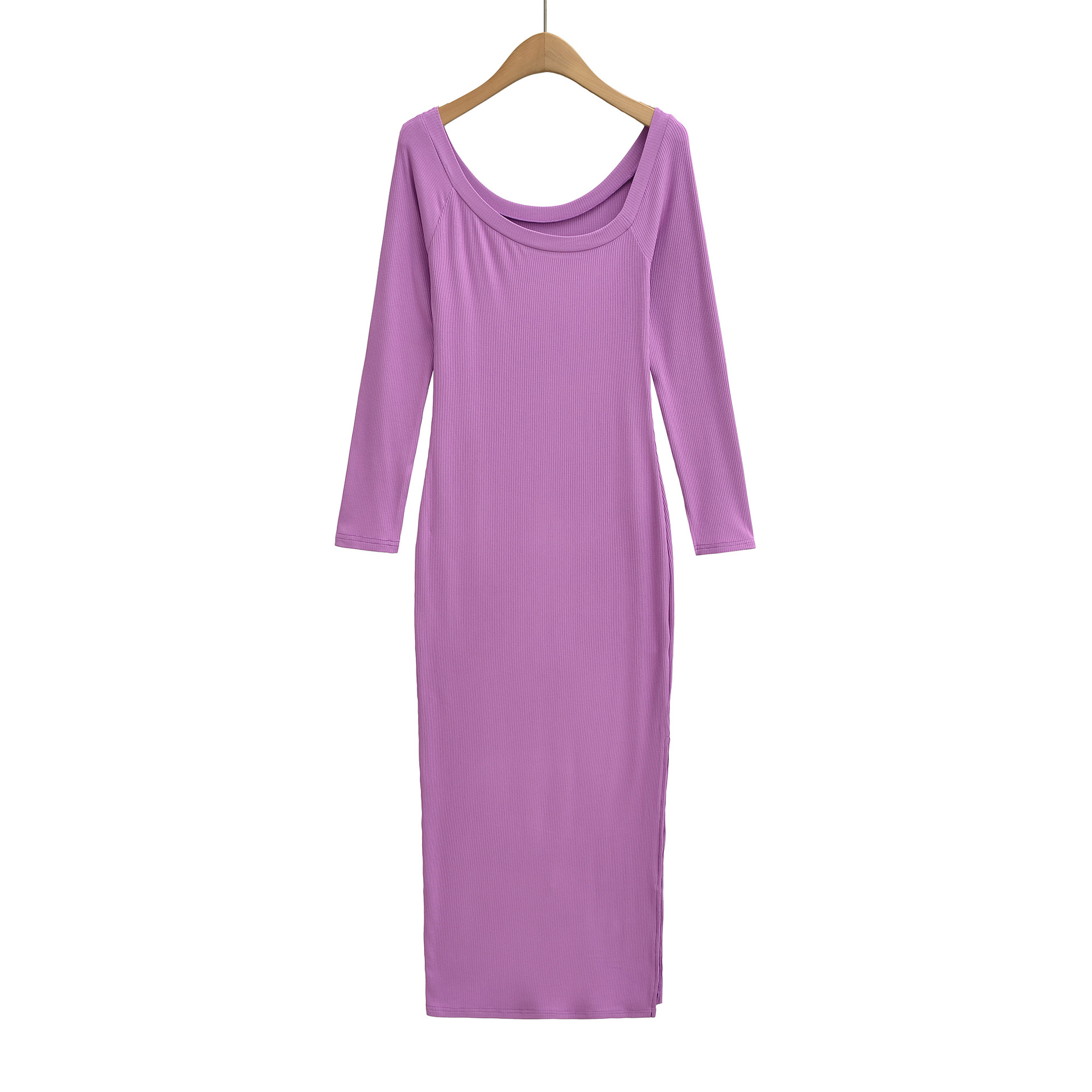 Ribbed Dress For Women Square  - Bodycon Long Sleeve Ribbed Dress 评论和价格