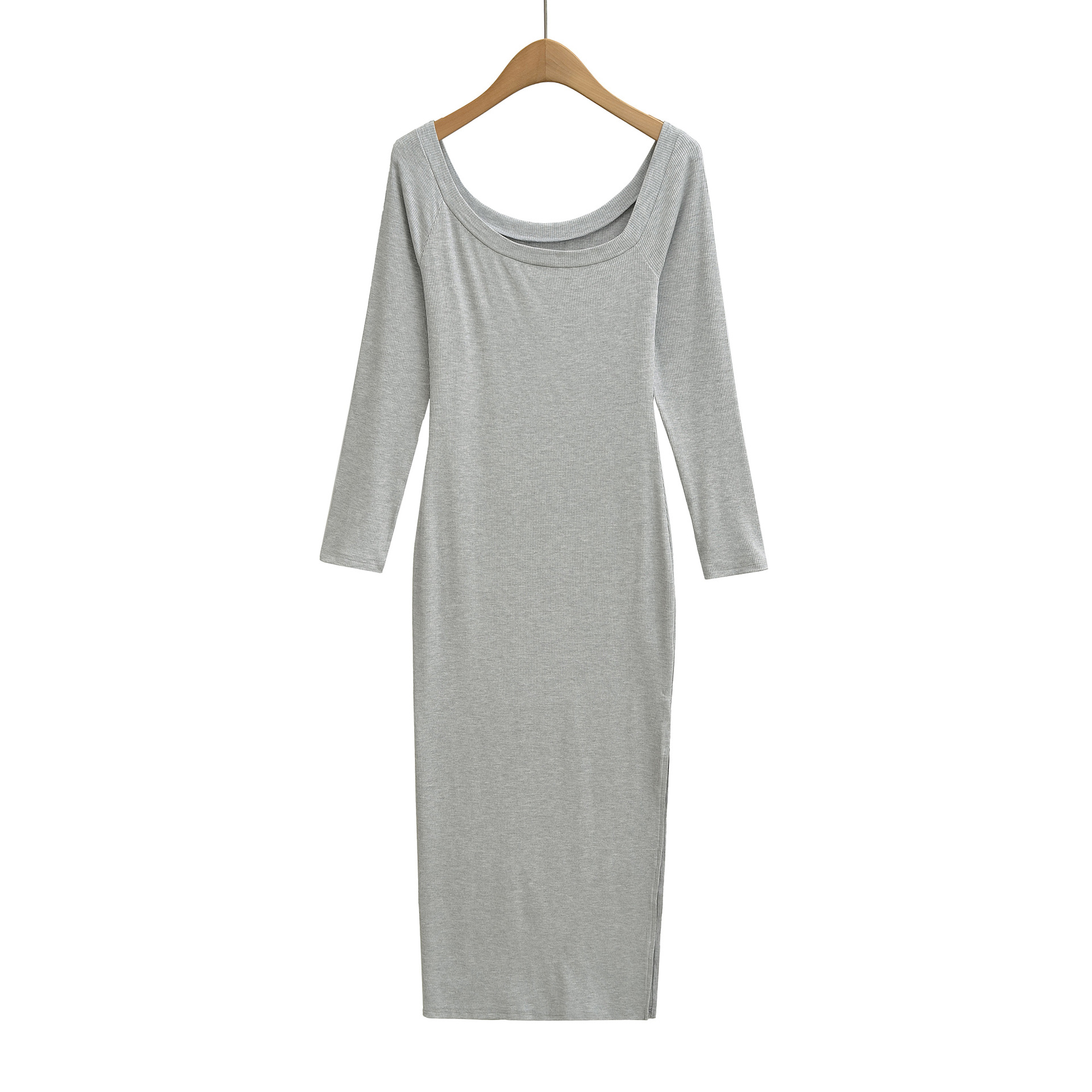 Ribbed Dress For Women Square  - Bodycon Long Sleeve Ribbed Dress 评论和价格