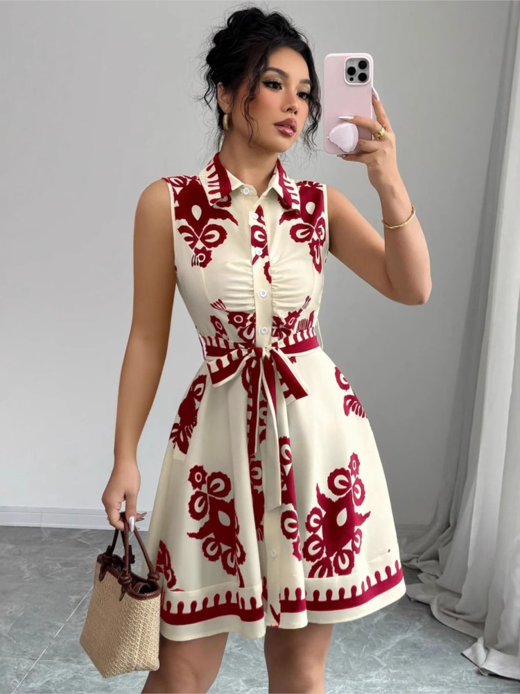 Summer New Fashion Casual Dres - French Vintage Floral Midi Dress 评论和价格