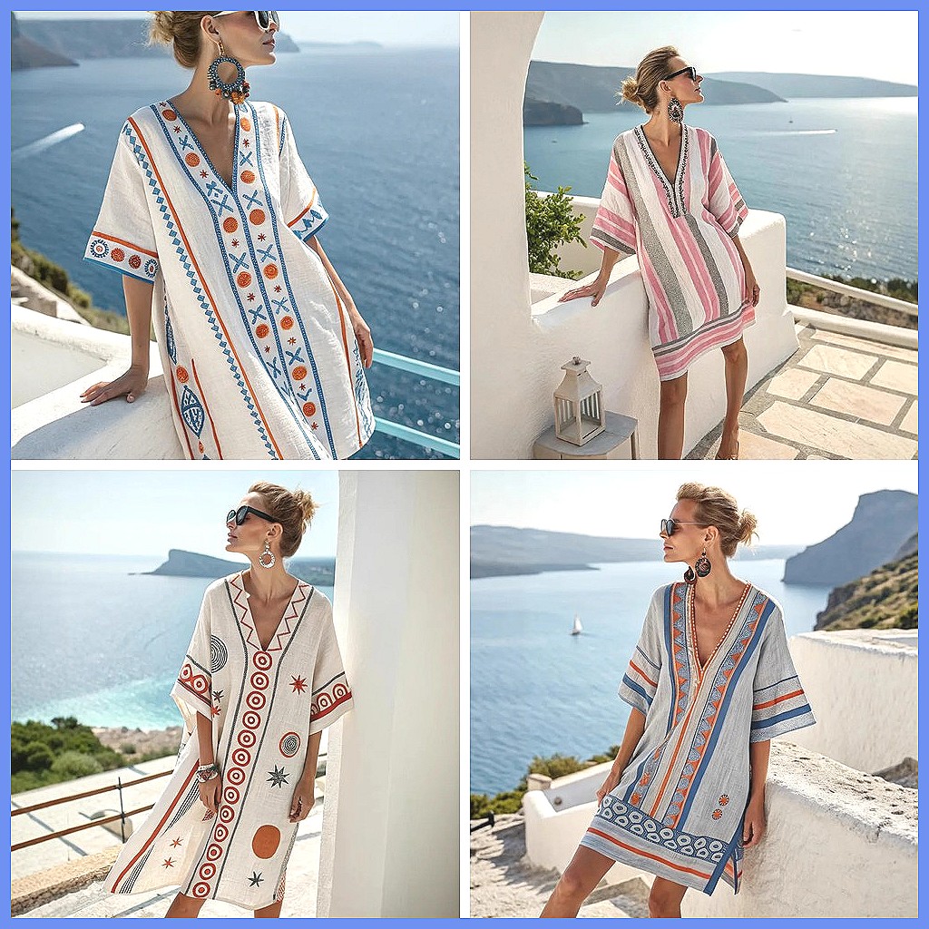 Women's 2025 Summer V-Neck Flo - Dresses 评论和价格