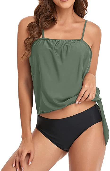 Tankini Woman Bikini Crop Top  - Tops 评论和价格