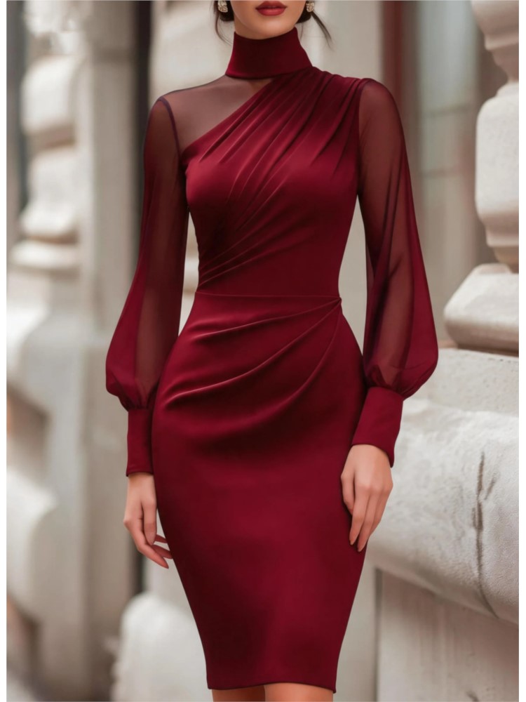 New Fashionable Mesh Sheer Lon - Sexy Mesh Sheer Bodycon Dress 评论和价格