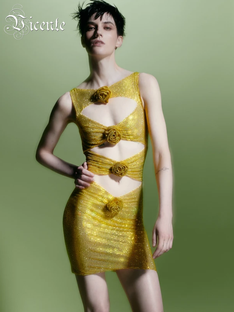 VC Women'S Luxury Party Dress  - Sparkly Rhinestone Club Party Dress 评论和价格