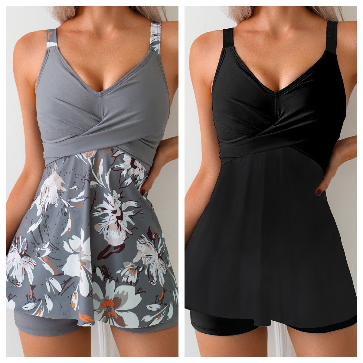 Swimsuit Woman Tankini Two Pie - Tops 评论和价格