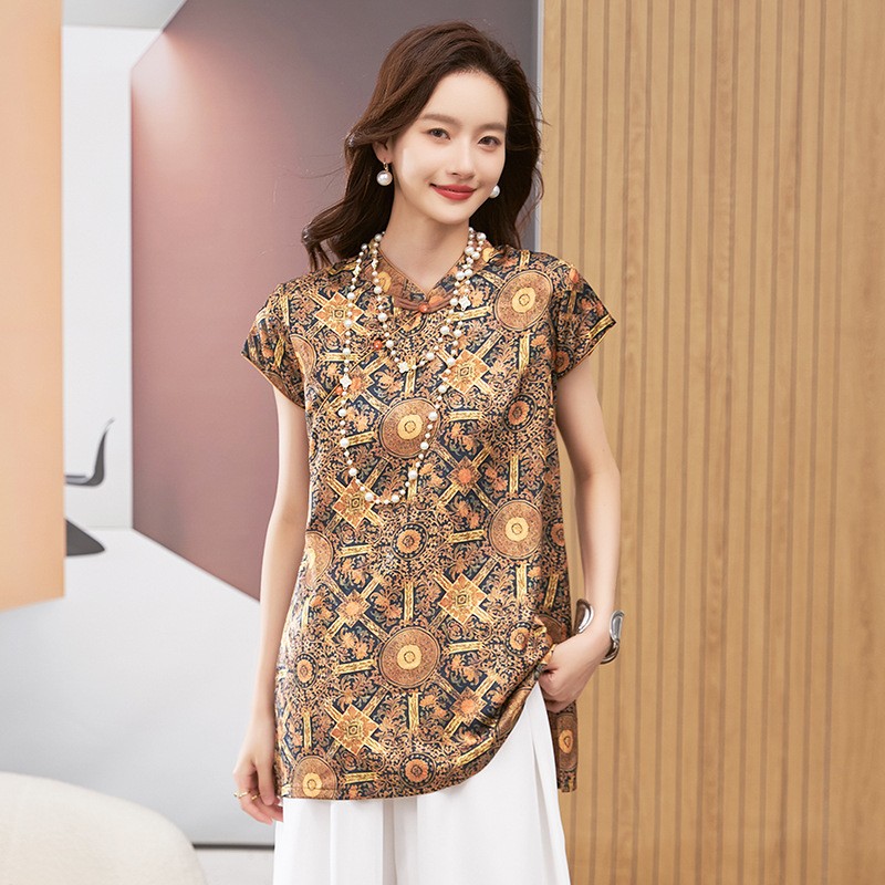 Women's Blouse Short Sleeve Ro - Blouses 评论和价格
