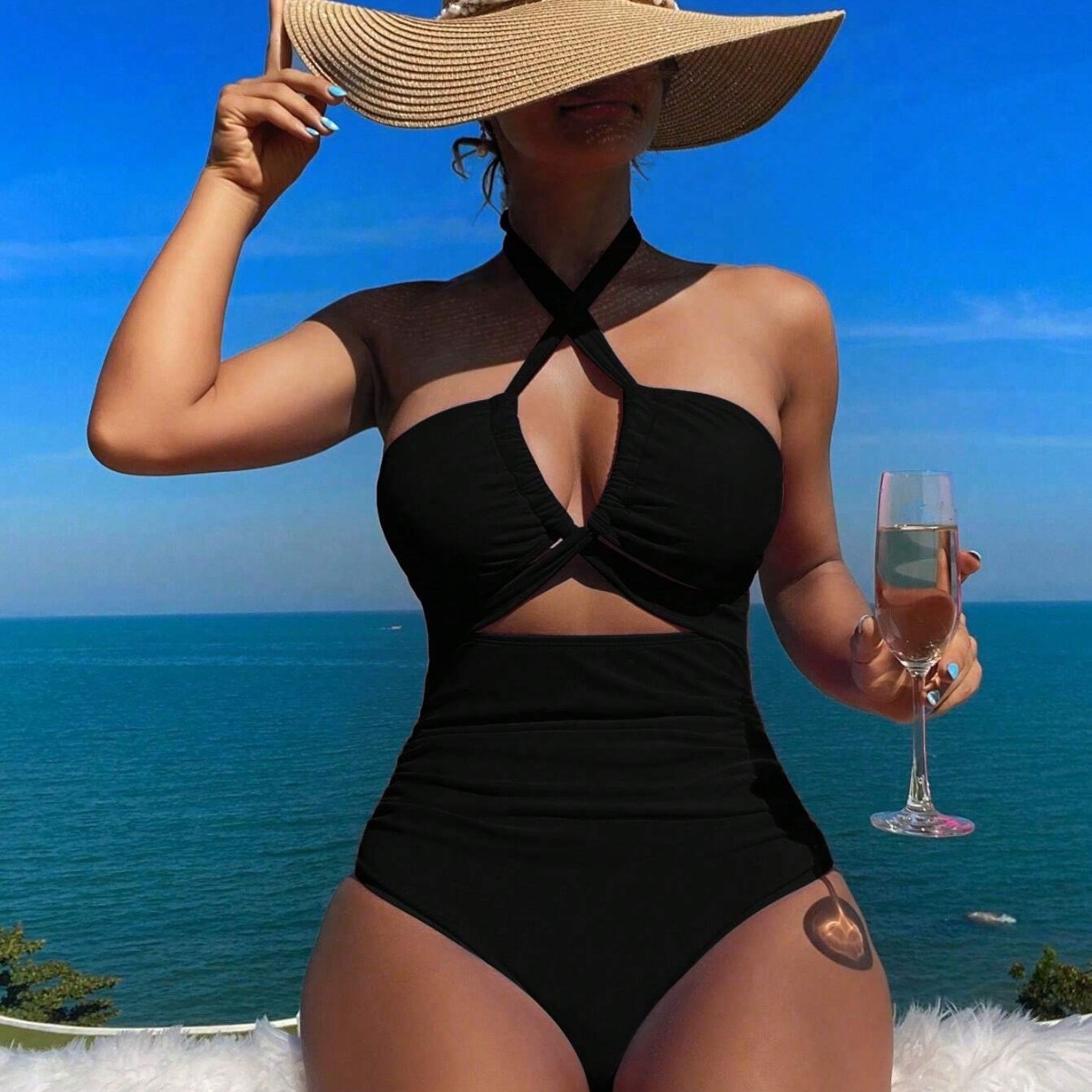 Women Swimsuit Halter Neck Sol - Swimwear 评论和价格
