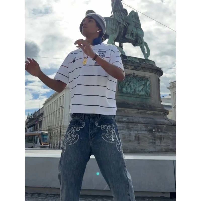 Retro Y2K 2 Pcs Set Street Sty - Jeans 评论和价格