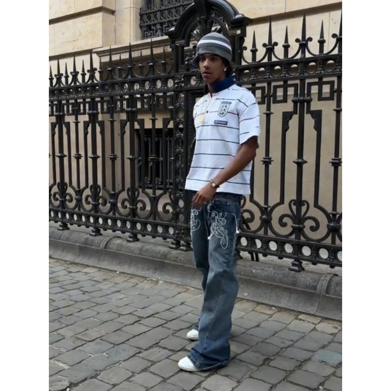 Retro Y2K 2 Pcs Set Street Sty - Jeans 评论和价格