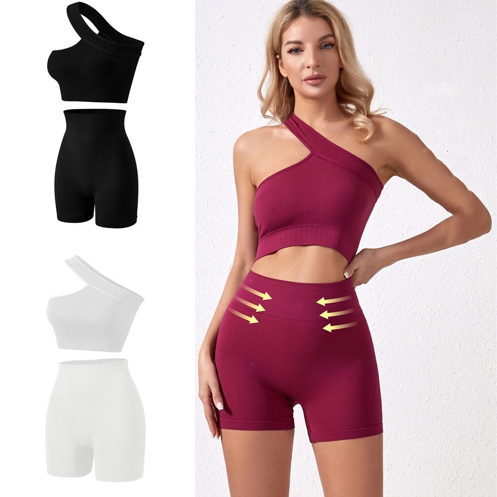 2Pcs Comfortable Seamless Wome - Seamless Ribbed Workout Tank Top 评论和价格