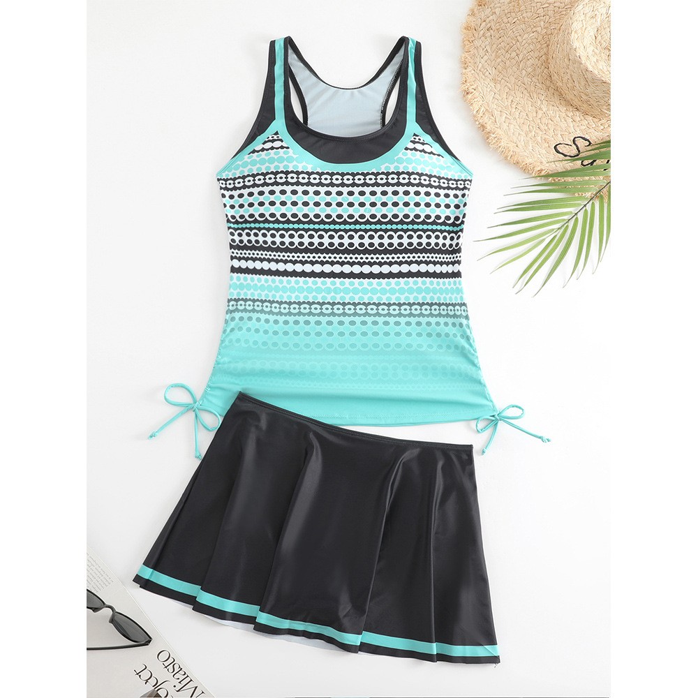 Tankini Woman Bikini Sleeveles - Skirts 评论和价格