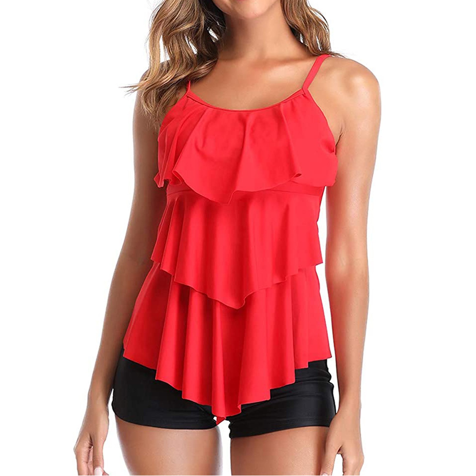 Woman Bikini Floral Print Tank - Tops 评论和价格