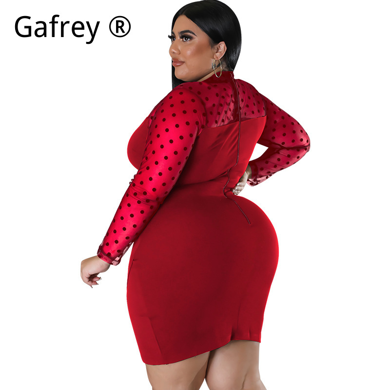 XXL 3XL 4XL 5XL Plus Size Wome - Sexy Mesh Sheer Bodycon Dress 评论和价格