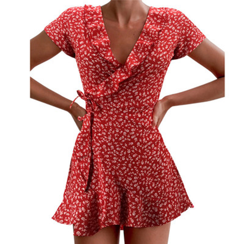 Summer Women’s Floal A-Line Dr - French Vintage Floral Midi Dress 评论和价格