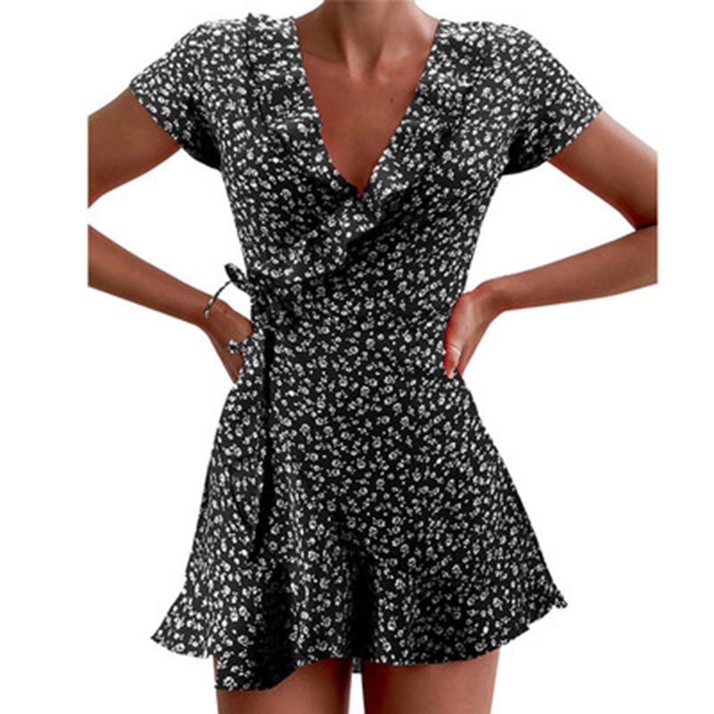 Summer Women’s Floal A-Line Dr - French Vintage Floral Midi Dress 评论和价格