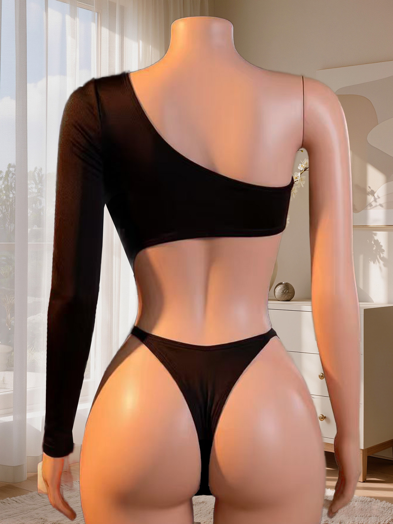 Women One Shoulder Long Sleeve - Lingerie 评论和价格