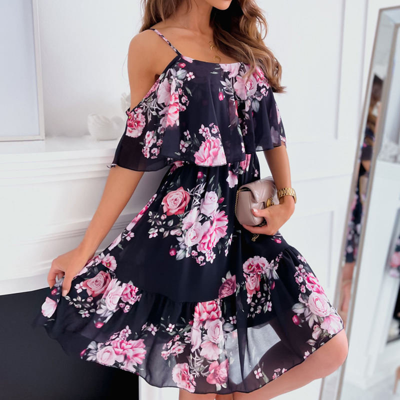Woman Dress 2025 Summer Floral - French Vintage Floral Midi Dress 评论和价格