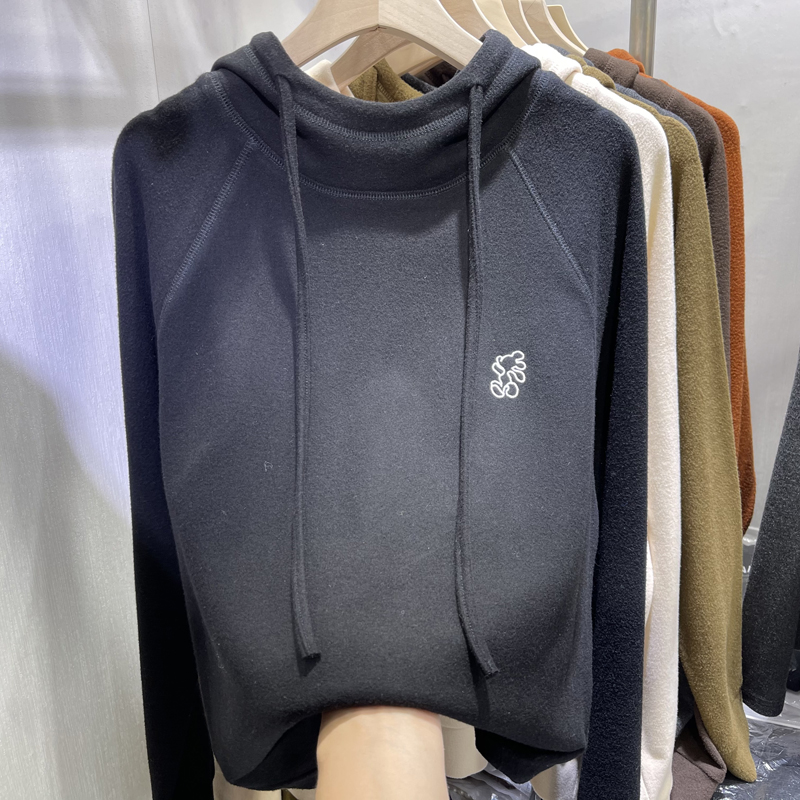 Women's Fleece Lined Hoodie Sw - Korean Style A Line Shirt Dress 评论和价格
