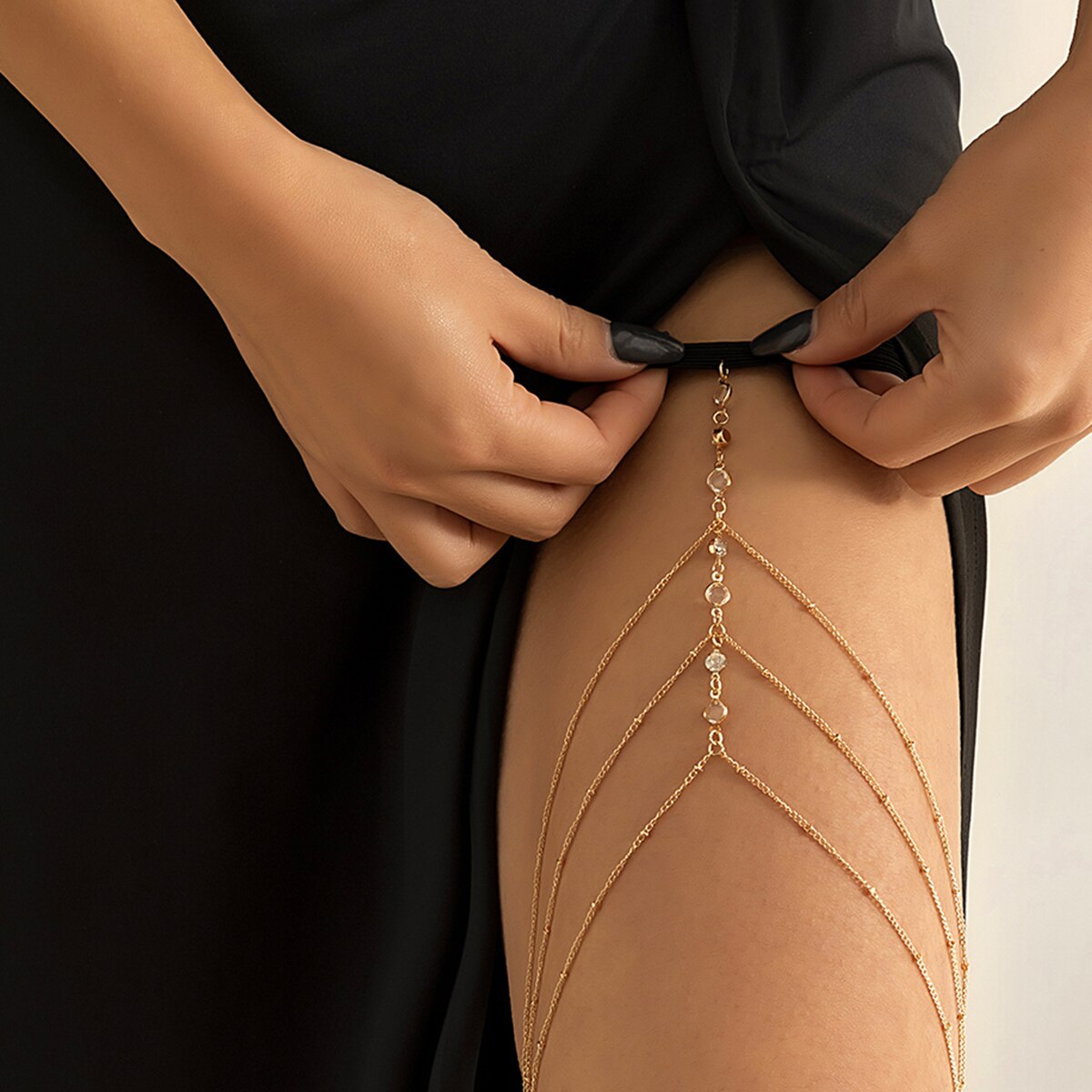 Boho Elastic Band Crystal Leg  - Boho Summer Beach Maxi Dress 评论和价格