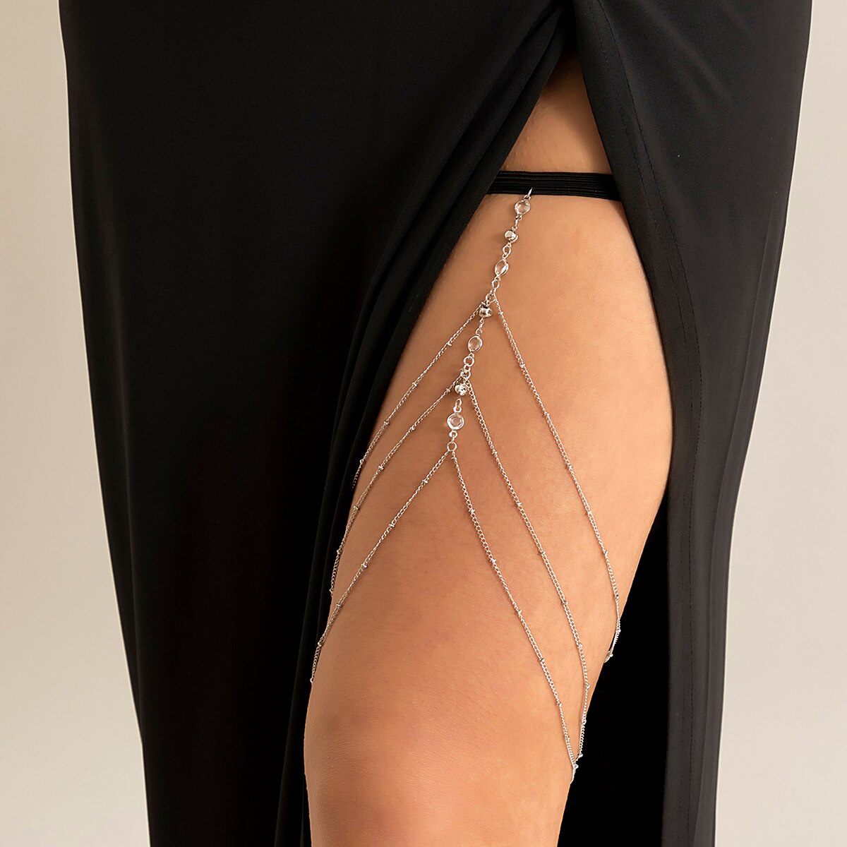 Boho Elastic Band Crystal Leg  - Boho Summer Beach Maxi Dress 评论和价格