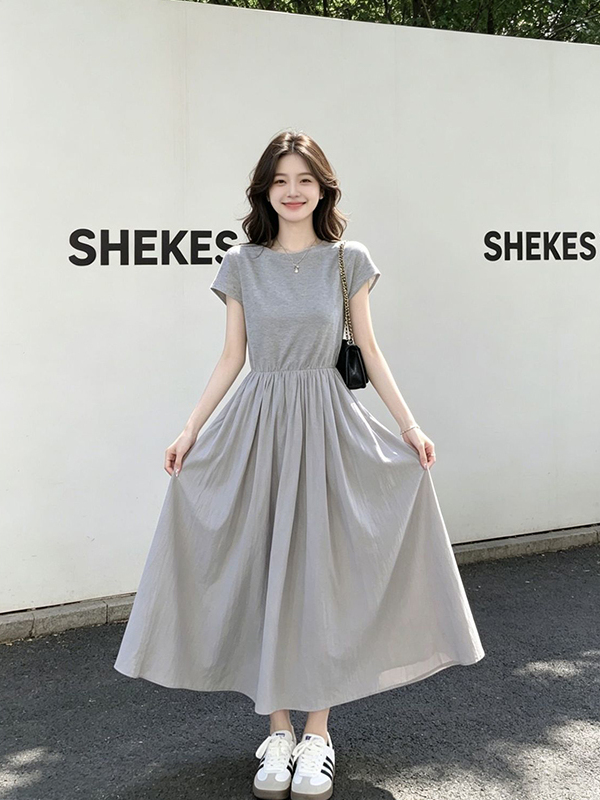 plus Size Women's Korean Style - Korean Style A Line Shirt Dress 评论和价格