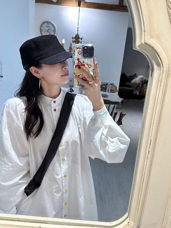 plus Size Women's Long Sleeve  - Korean Style A Line Shirt Dress 评论和价格