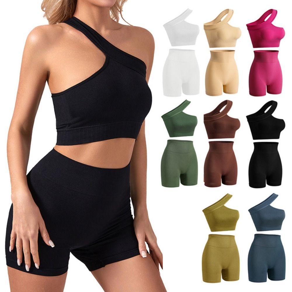 2Pcs Casual Seamless Women Wor - Seamless Ribbed Workout Tank Top 评论和价格