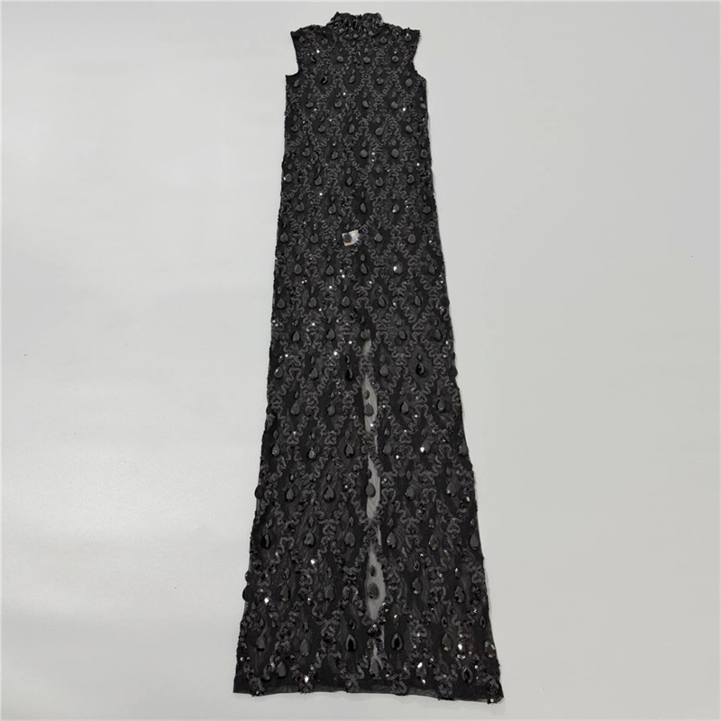 Black Sparkly Sexy Prom Dress  - Sexy Mesh Sheer Bodycon Dress 评论和价格