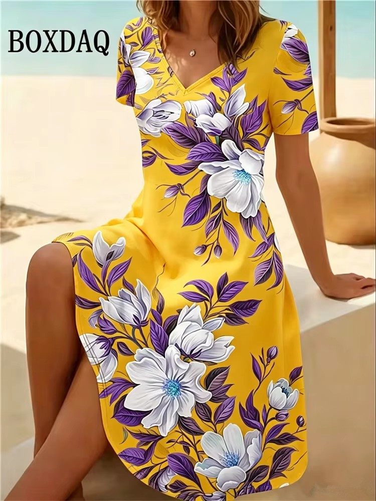 6XL Plus Size Women Dresses Su - Boho Summer Beach Maxi Dress 评论和价格
