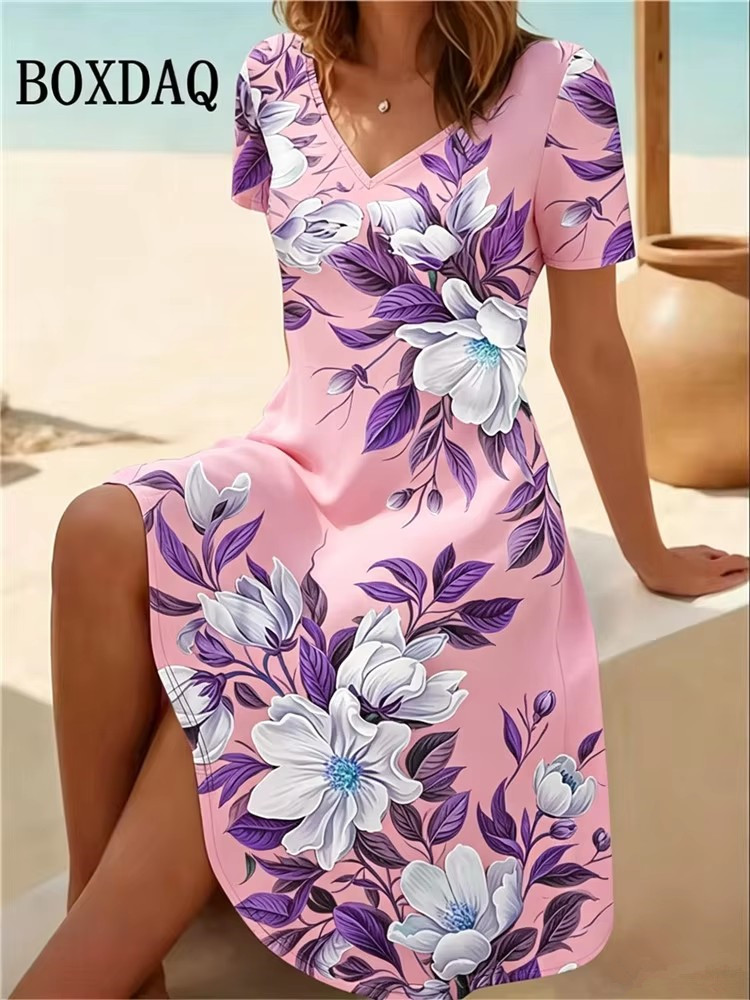 6XL Plus Size Women Dresses Su - Boho Summer Beach Maxi Dress 评论和价格