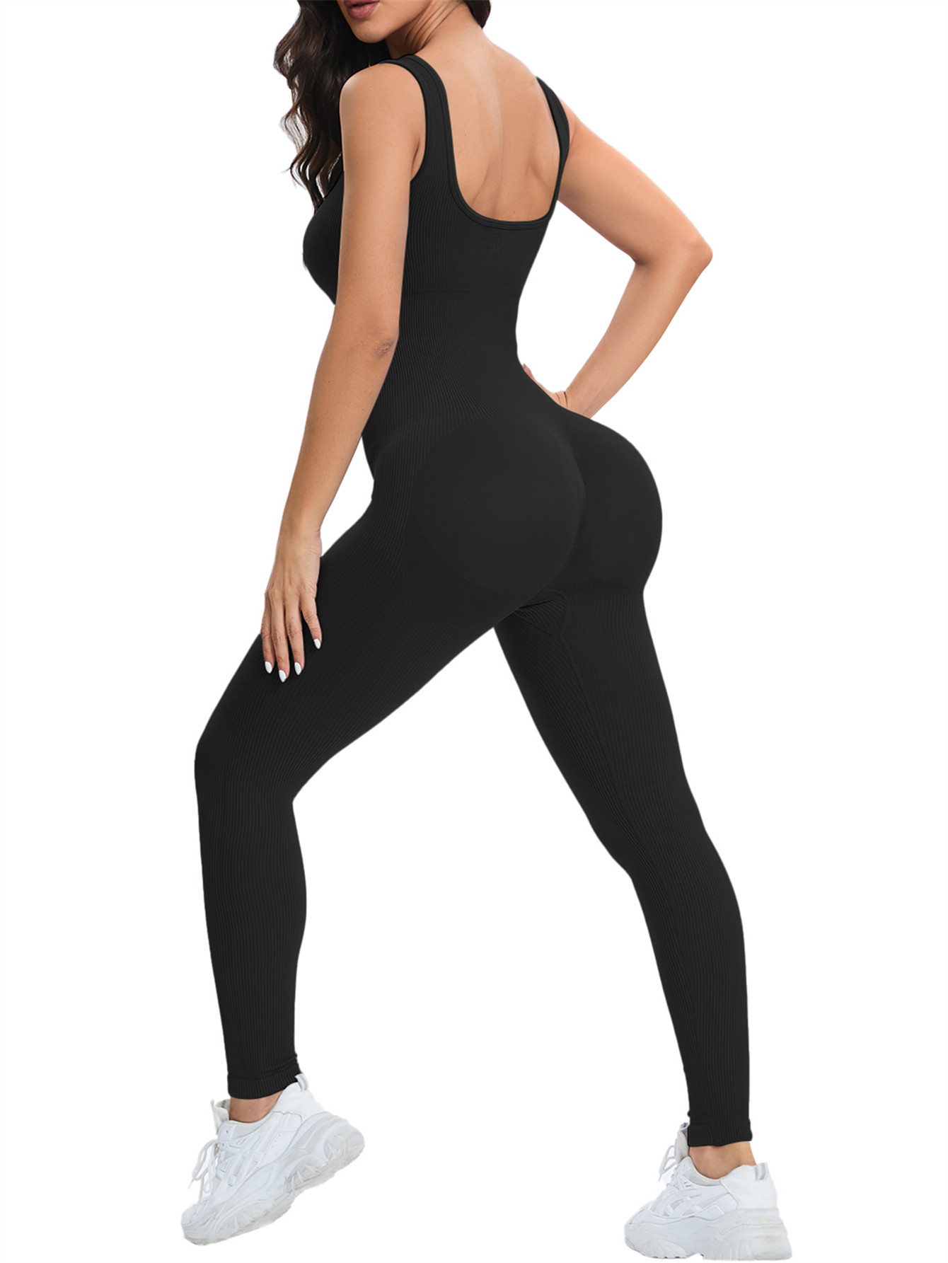 Women Workout Seamless Jumpsui - Seamless Ribbed Workout Tank Top 评论和价格