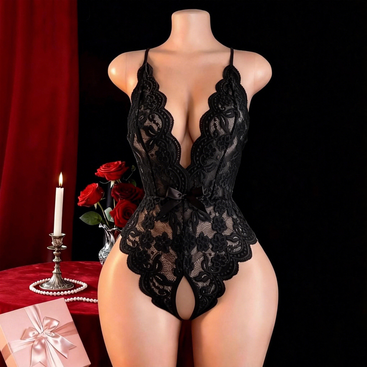 Hot Crotchless Sexy Lingerie F - Lingerie 评论和价格