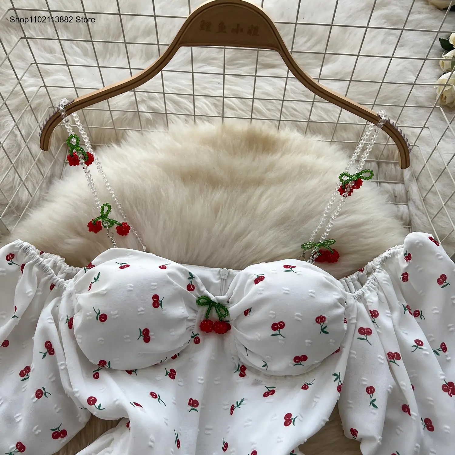 Puff Sleeves Off Shoulder Prin - Off Shoulder Puff Sleeve Sundress 评论和价格