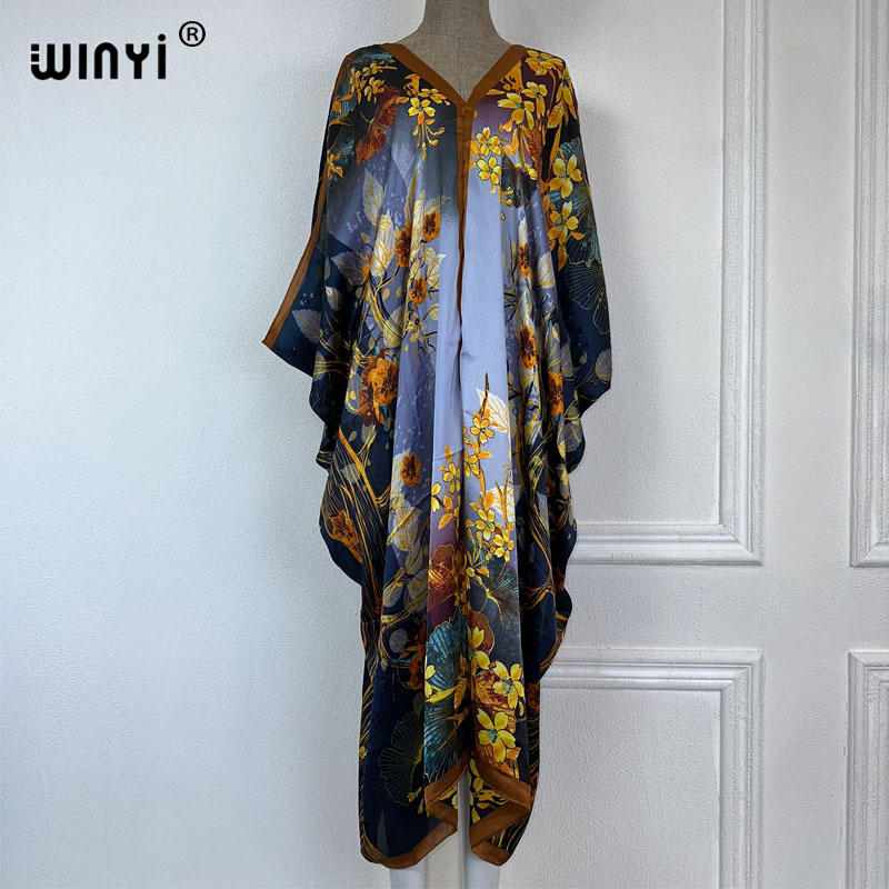 WINYI 2023 V-neck Africa Fashi - Boho Summer Beach Maxi Dress 评论和价格