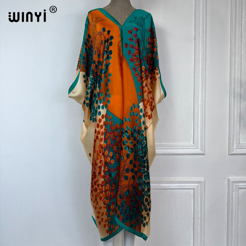WINYI 2023 V-neck Africa Fashi - Boho Summer Beach Maxi Dress 评论和价格