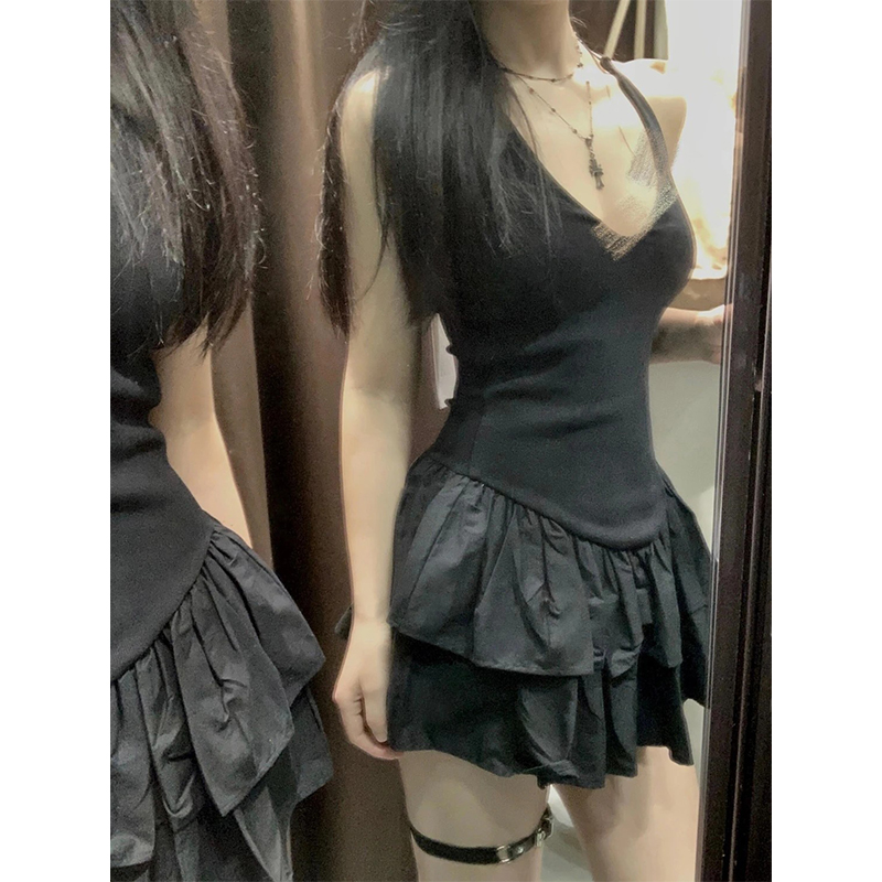 MEXZT Y2K Black Mini Dress Wom - Y2K Backless Halter Mini Dress 评论和价格
