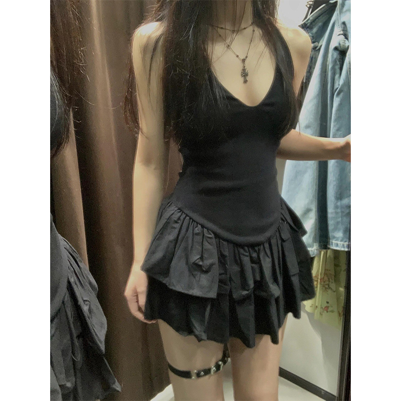MEXZT Y2K Black Mini Dress Wom - Y2K Backless Halter Mini Dress 评论和价格