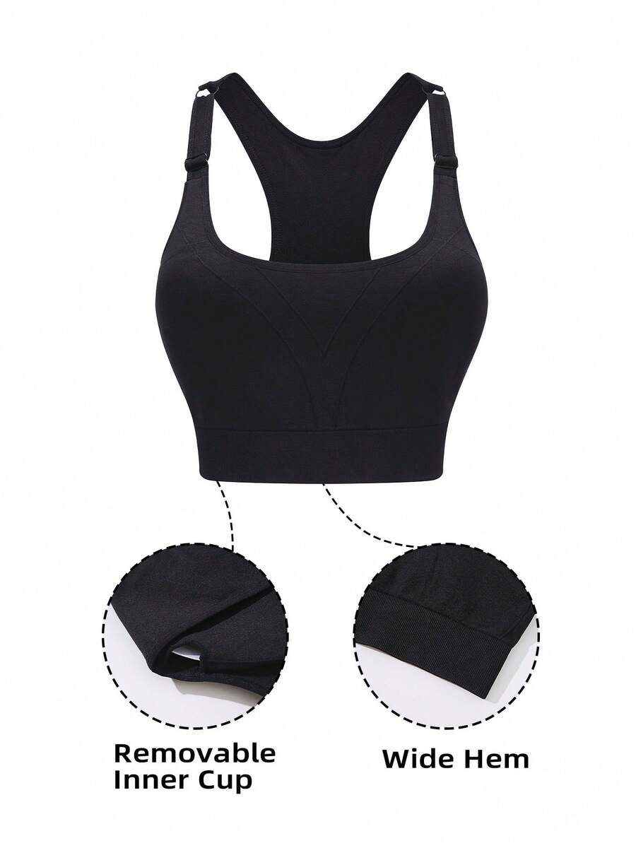 1Pcs Black Sport Solid Backles - Seamless Ribbed Workout Tank Top 评论和价格