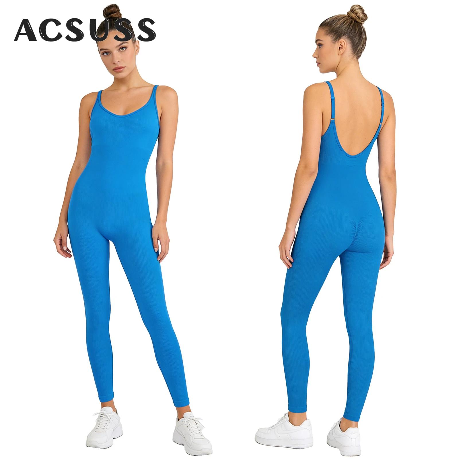 Women Yoga Workout Jumpsuit On - Seamless Ribbed Workout Tank Top 评论和价格