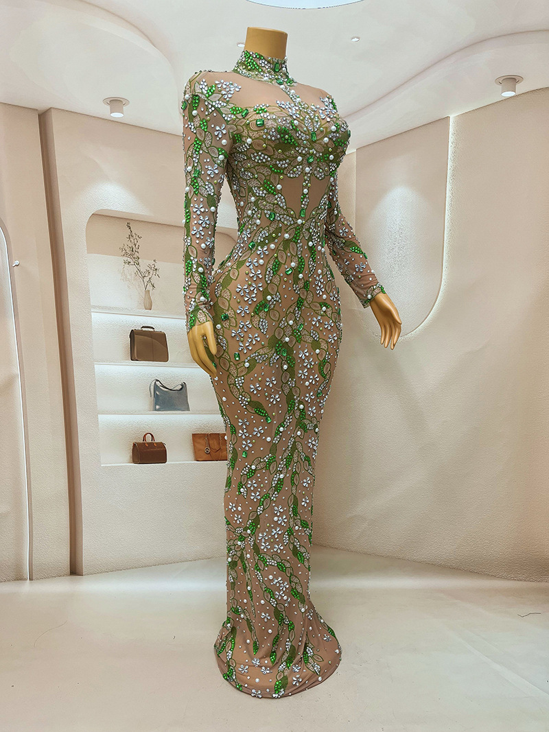 A stunning evening gown Long   - Sparkly Rhinestone Club Party Dress 评论和价格