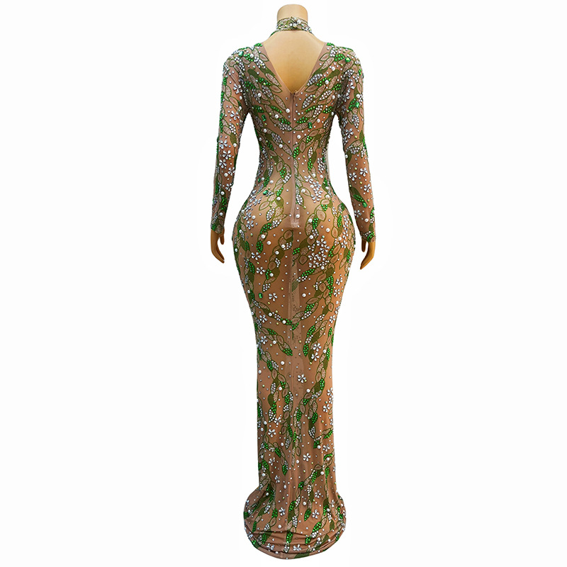 A stunning evening gown Long   - Sparkly Rhinestone Club Party Dress 评论和价格