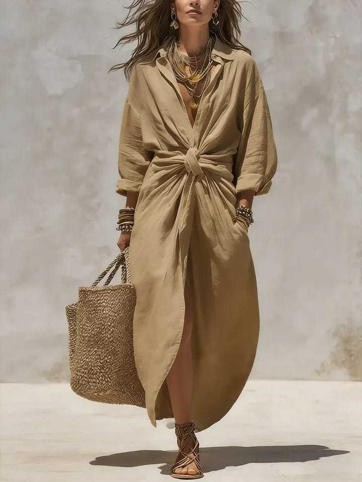 Boho White Linen Cotton Shirt  - Casual Loose Linen Shirt Dress 评论和价格