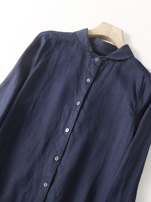 Casual Cotton Linen Loose Shir - Casual Loose Linen Shirt Dress 评论和价格