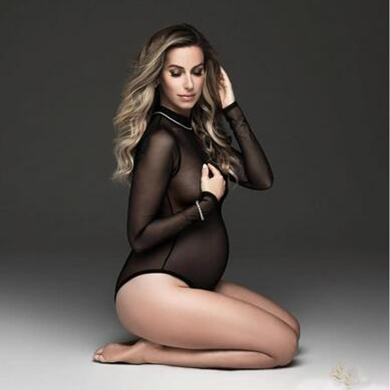 Maternity Dress For Photoshoot - Sexy Mesh Sheer Bodycon Dress 评论和价格