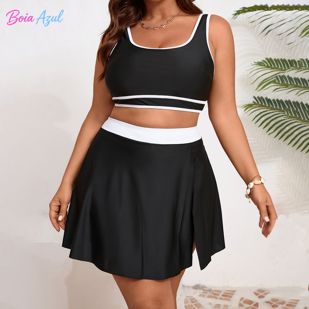 Plus size black and white cont - Dresses 评论和价格