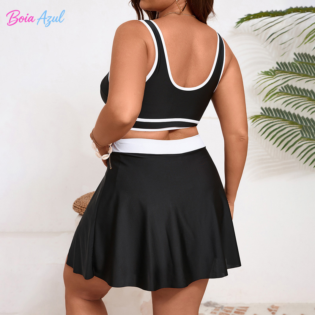 Plus size black and white cont - Dresses 评论和价格