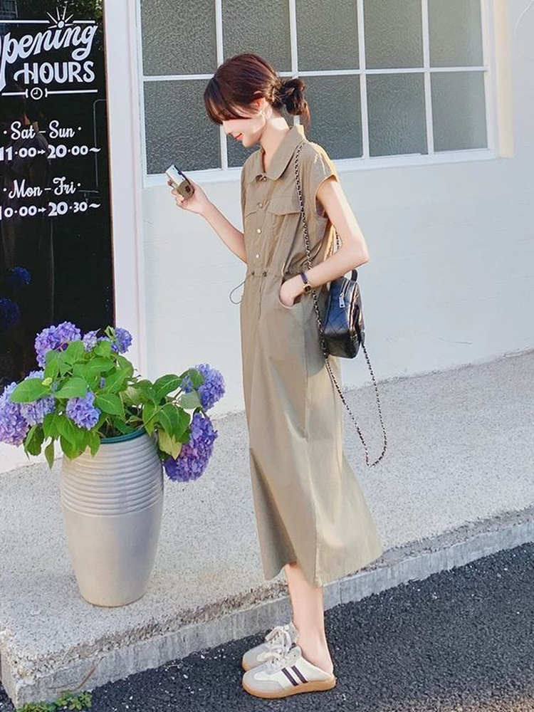 Slimming plus Size Korean Styl - Korean Style A Line Shirt Dress 评论和价格