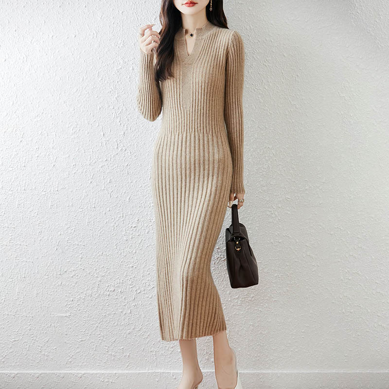 Smart Minimalist Ribbed 2025 W - Bodycon Long Sleeve Ribbed Dress 评论和价格