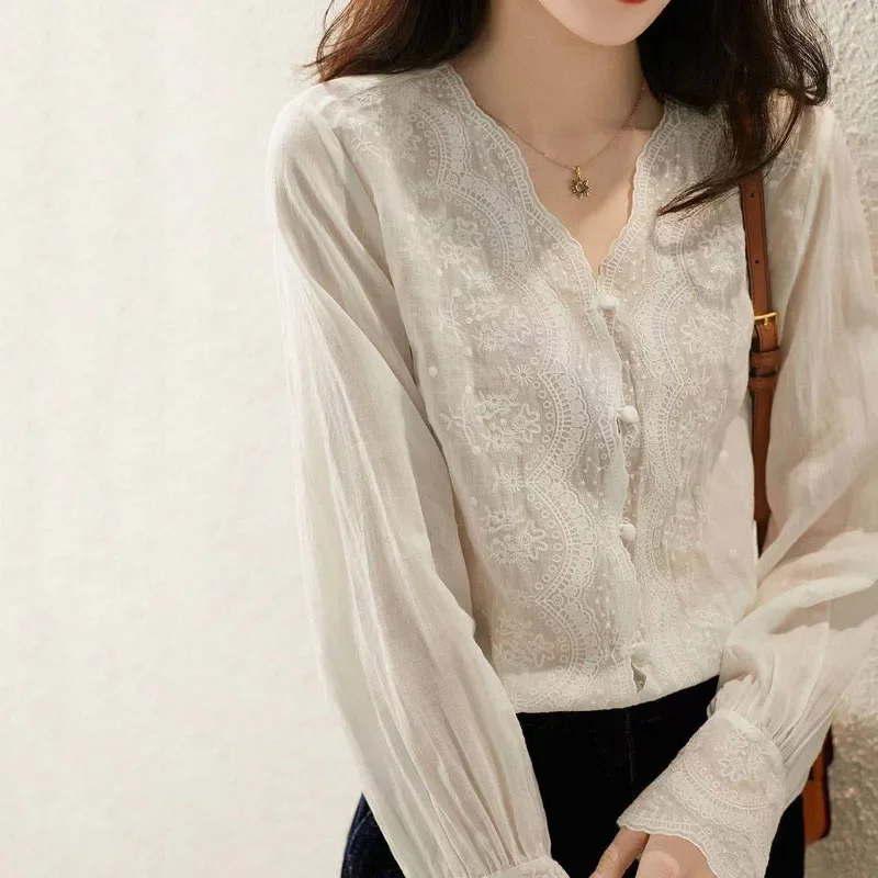 GELITAYIN V-Neck Long Sleeve L - Casual Loose Linen Shirt Dress 评论和价格