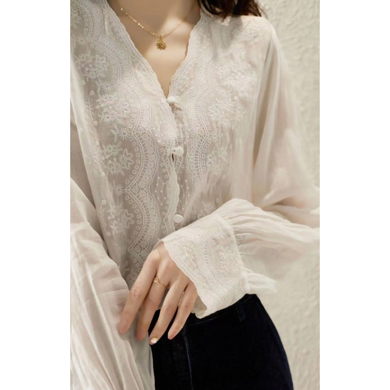 GELITAYIN V-Neck Long Sleeve L - Casual Loose Linen Shirt Dress 评论和价格